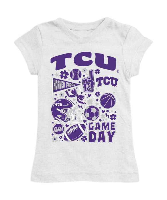 TCU Horned Frogs Girl´s Fitted Cotton T-shirt White