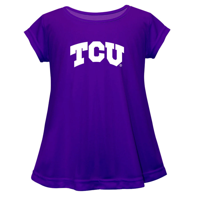 TCU Horned Frogs Short Sleeve Youth Cotton Top Purple