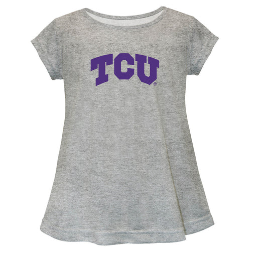 TCU Horned Frogs Short Sleeve Youth Cotton Top Grey