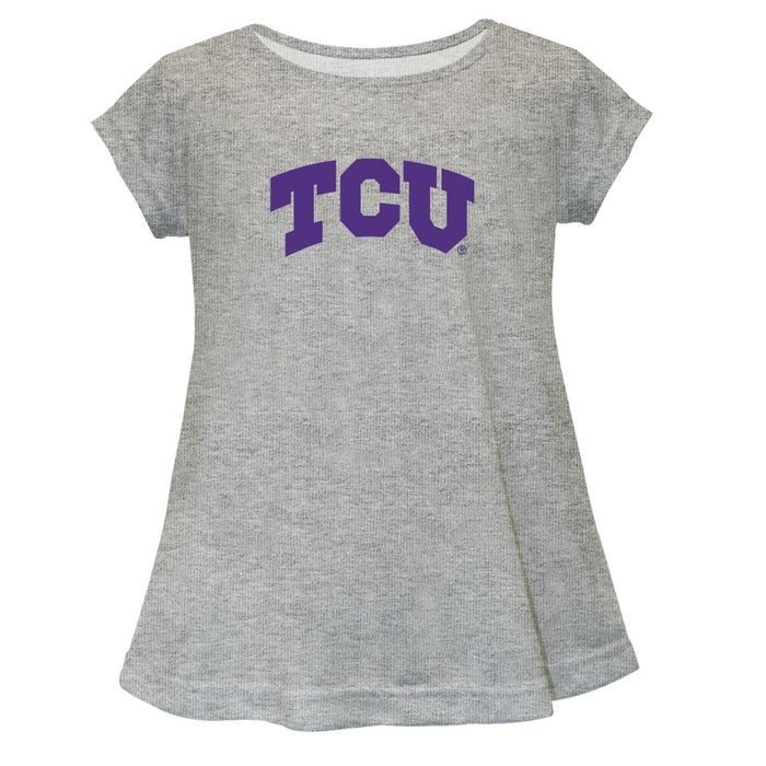 TCU Horned Frogs Short Sleeve Youth Cotton Top Grey