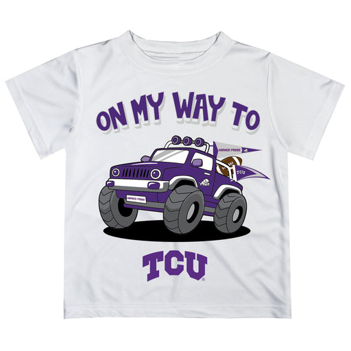 TCU Horned Frogs Vive La Fete Monster Truck Boys Game Day White Short Sleeve Tee