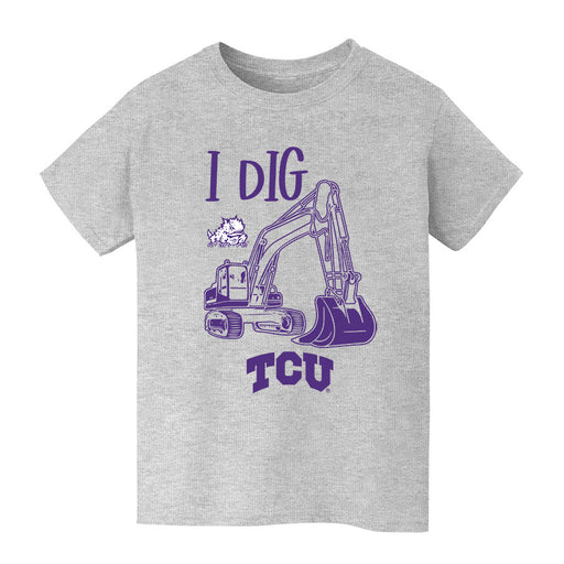 TCU Horned Frogs Vive La Fete Excavator Heather Grey Cotton Short Sleeve Tee