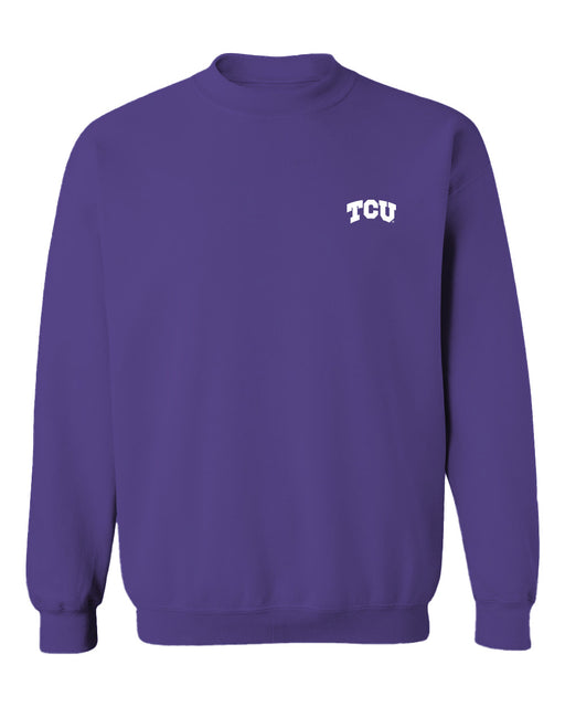 TCU Horned Frogs Hand Sketched Vive La Fete Impressions Artwork Purple Crew Neck Sweatshirt for Women
