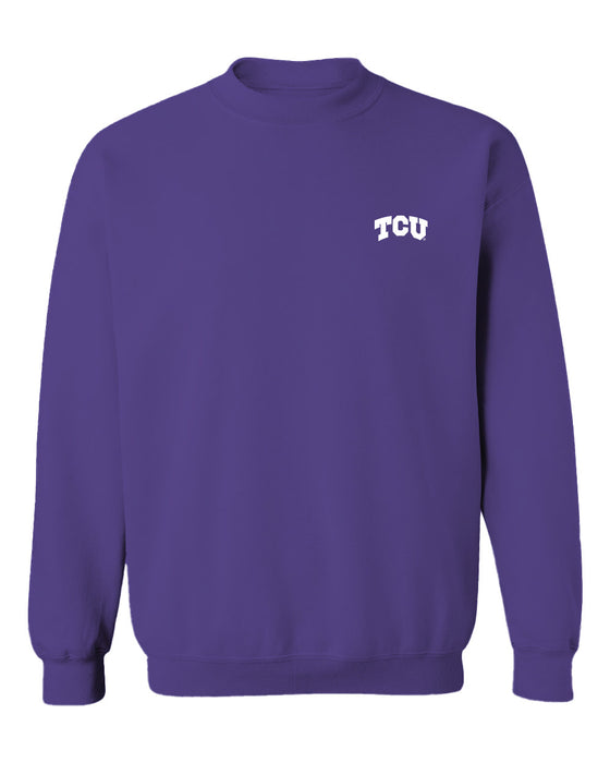 TCU Horned Frogs Hand Sketched Vive La Fete Impressions Artwork Purple Crew Neck Sweatshirt for Women