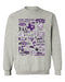 TCU Horned Frogs Hand Sketched Vive La Fete Impressions Grey Cotton Crewneck Sweatshirt for Women