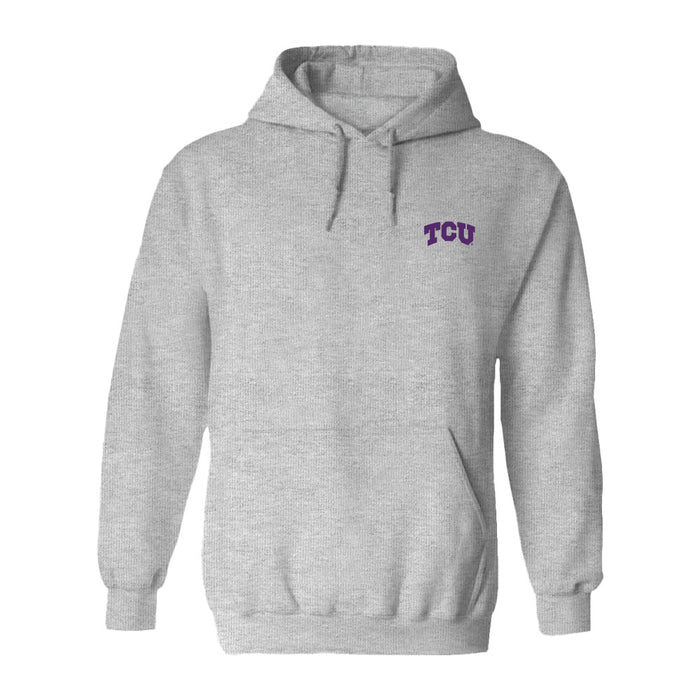 TCU Horned Frogs Hand Sketched Vive La Fete Impressions Artwork Gray Cotton Fleece Long Sleeve Hoodie
