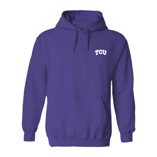 TCU Horned Frogs Hand Sketched Vive La Fete Impressions Artwork Purple Cotton Fleece Long Sleeve Hoodie