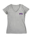TCU Horned Frogs Hand Sketched Vive La Fete Impressions Artwork Grey Women Cotton Short Sleeve V-Neck Tshirt