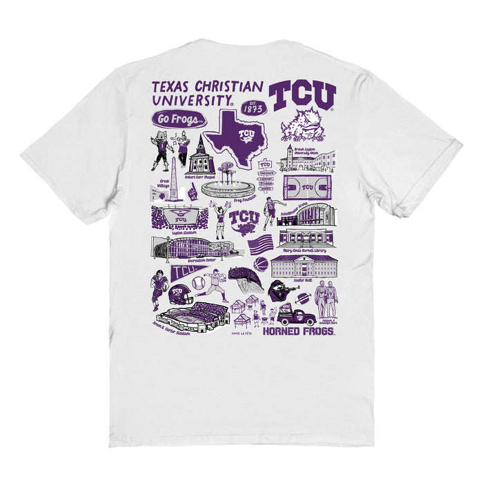 TCU Horned Frogs Vive La Fete Impressions Artwork Purple Womens Cotton Tshirt - Vive La Fête - Online Apparel Store