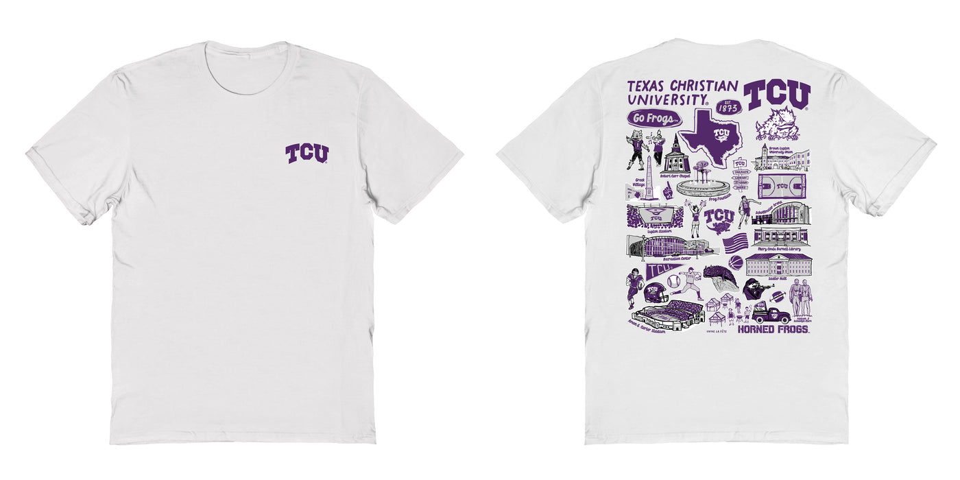 TCU Horned Frogs Vive La Fete Impressions Artwork Purple Womens Cotton Tshirt - Vive La Fête - Online Apparel Store