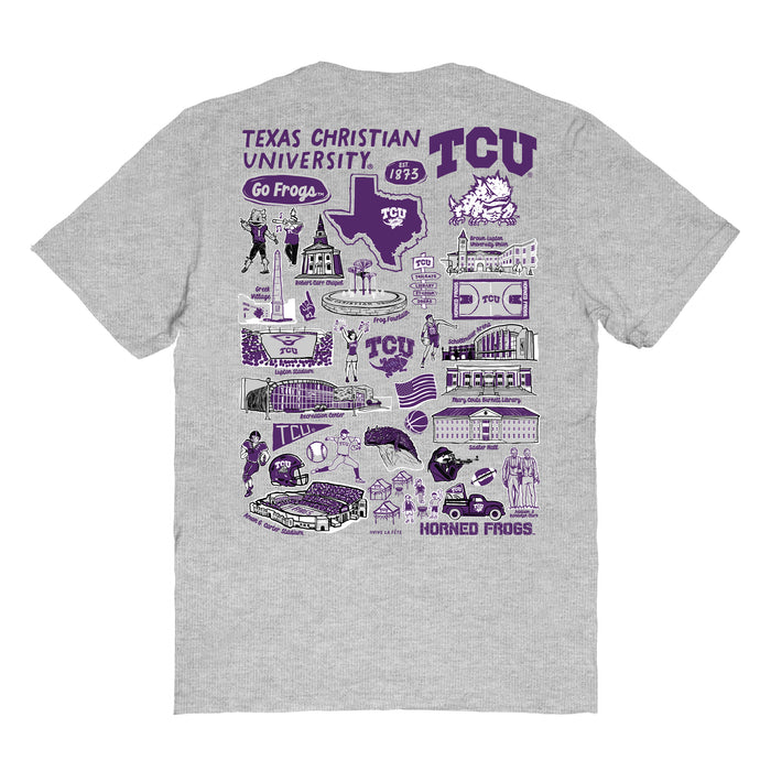 TCU Horned Frogs Vive La Fete Impressions Artwork Purple Womens Cotton Tshirt - Vive La Fête - Online Apparel Store