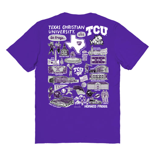 TCU Horned Frogs Vive La Fete Impressions Artwork Purple Womens Cotton Tshirt - Vive La Fête - Online Apparel Store
