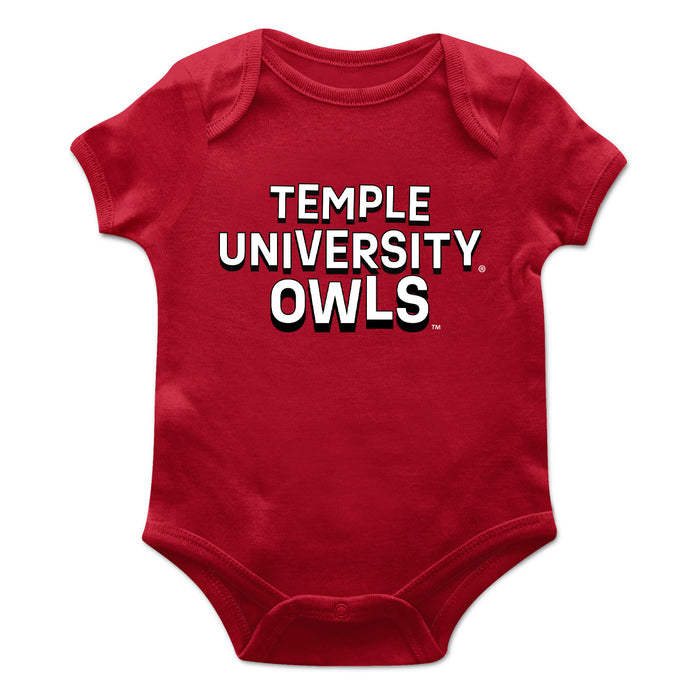 Temple University Owls TU Vive La Fete Infant Game Day Red Short Sleeve Bodysuit