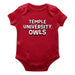 Temple University Owls TU Vive La Fete Infant Game Day Red Short Sleeve Bodysuit