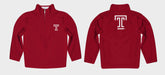 Temple University Owls TU Vive La Fete Game Day Solid Red Quarter Zip Pullover Sleeves - Vive La Fête - Online Apparel Store
