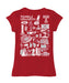 Temple University Owls TU Hand Sketched Vive La Fete Impressions Artwork Red Girls Cotton Short Sleeve Tee - Vive La Fête - Online Apparel Store
