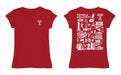 Temple University Owls TU Hand Sketched Vive La Fete Impressions Artwork Red Girls Cotton Short Sleeve Tee - Vive La Fête - Online Apparel Store