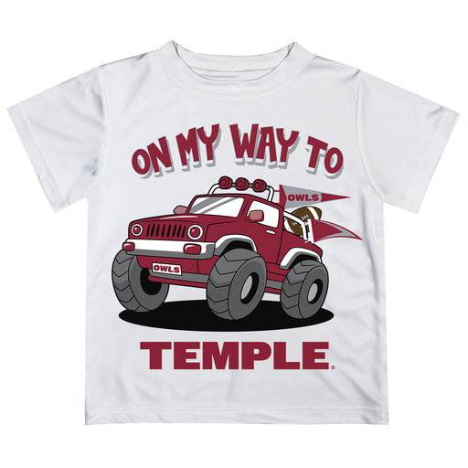 Temple University Owls TU Vive La Fete Monster Truck Boys Game Day White Short Sleeve Tee