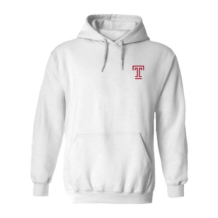 Temple University Owls TU Hand Sketched Vive La Fete Impressions Artwork White Cotton Fleece Long Sleeve Hoodie