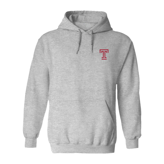 Temple University Owls TU Hand Sketched Vive La Fete Impressions Artwork Gray Cotton Fleece Long Sleeve Hoodie