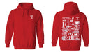 Temple University Owls TU Hand Sketched Vive La Fete Impressions Artwork Cotton Fleece Long Sleeve Hoodie - Vive La Fête - Online Apparel Store