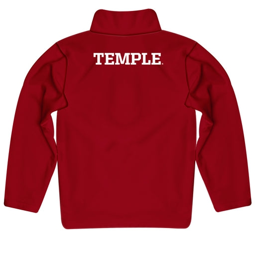 Temple Owls Vive La Fete Logo and Mascot Name Womens Red Quarter Zip Pullover - Vive La Fête - Online Apparel Store