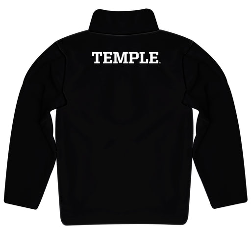 Temple Owls Vive La Fete Logo and Mascot Name Womens Black Quarter Zip Pullover - Vive La Fête - Online Apparel Store