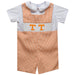 Tennessee Vols Smocked Orange Gingham Jon Jon And Short sleeve White Shirt