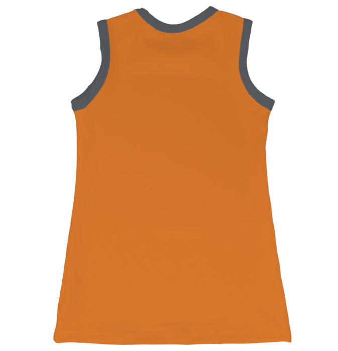 Tennessee Vols Sleeveless Cheerleader A Line Dress White and Orange