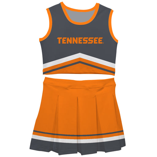 Tennessee Vols Vive La Fete Game Day Gray and Orange Sleeveless Chearleader Set
