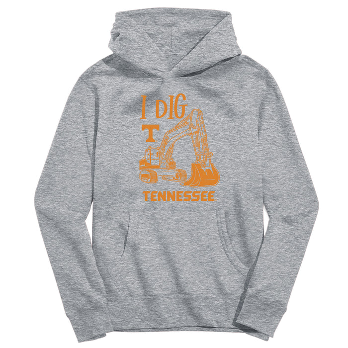 Tennessee Vols Excavator Heather Grey Cotton Youth Hoodie
