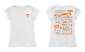 Tennessee Vols Hand Sketched Vive La Fete Impressions Artwork White Girls Cotton Short Sleeve Tee - Vive La Fête - Online Apparel Store