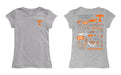 Tennessee Vols Hand Sketched Vive La Fete Impressions Artwork Grey Girls Cotton Short Sleeve Tee - Vive La Fête - Online Apparel Store