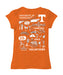 Tennessee Vols Hand Sketched Vive La Fete Impressions Artwork Orange Girls Cotton Short Sleeve Tee - Vive La Fête - Online Apparel Store