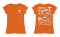Tennessee Vols Hand Sketched Vive La Fete Impressions Artwork Orange Girls Cotton Short Sleeve Tee - Vive La Fête - Online Apparel Store