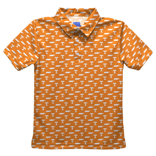 Tennessee Vols Vive La Fete All Over Logo Orange Short Sleeve Polo Shirt
