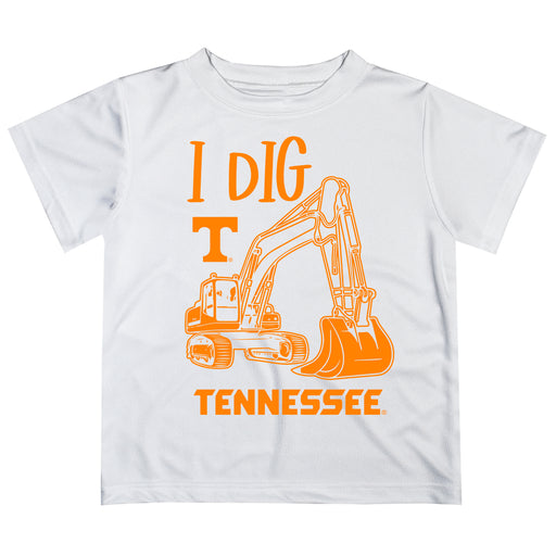 Tennessee Vols Vive La Fete Excavator Boys Game Day White Short Sleeve Tee