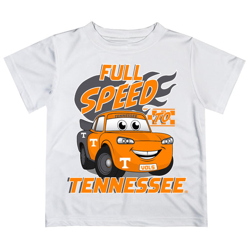 Tennessee Vols Vive La Fete Toy Racing Car Boys Game Day White Short Sleeve Tee
