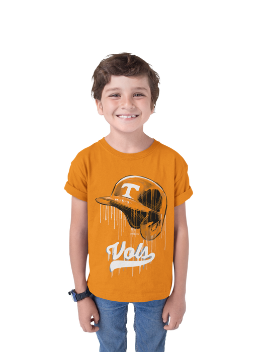 Tennessee Vols Original Dripping Baseball Helmet T-Shirt Cotton by Vive La Fete - Vive La Fête - Online Apparel Store