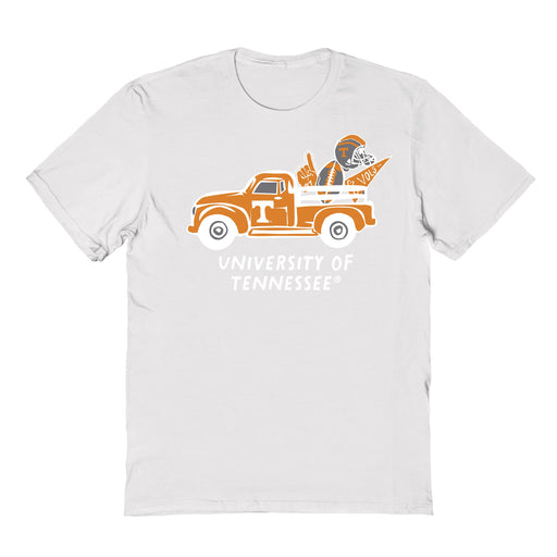 Tennessee Vols Hand Sketched Vive La Fete Impressions Truck Kids White Cotton T-shirt