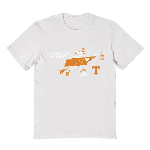 Tennessee Vols Hand Sketched Vive La Fete Impressions Icones Kids White T-shirt