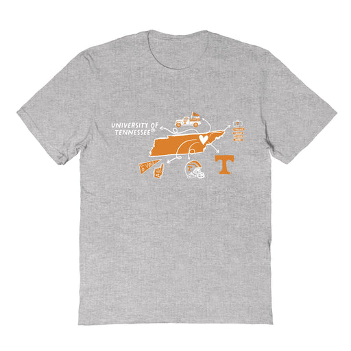 Tennessee Vols Hand Sketched Vive La Fete Impressions Icones Kids Grey T-shirt