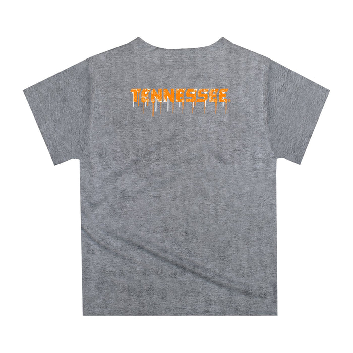 Tennessee Vols Original Dripping Football Helmet Heather Gray T-Shirt by Vive La Fete - Vive La Fête - Online Apparel Store