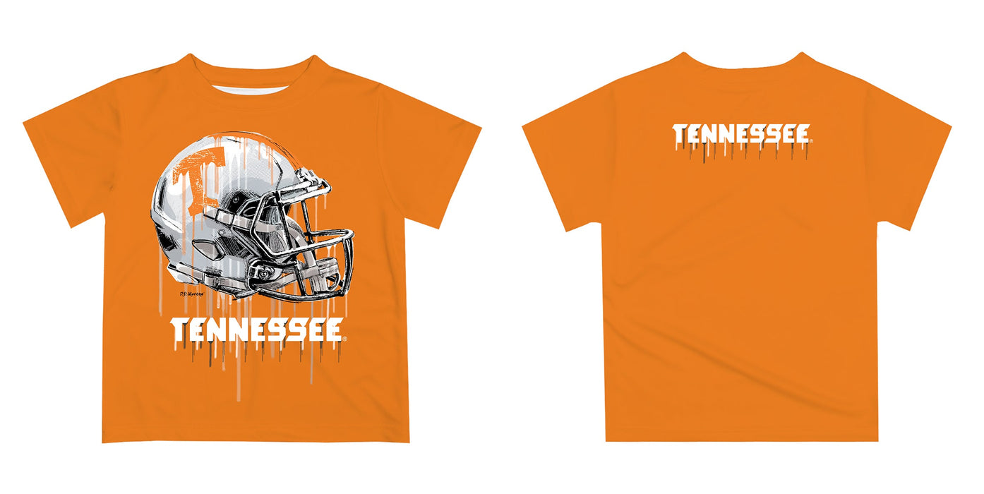 Tennessee Vols Original Dripping Football Helmet Orange T-Shirt by Vive La Fete - Vive La Fête - Online Apparel Store