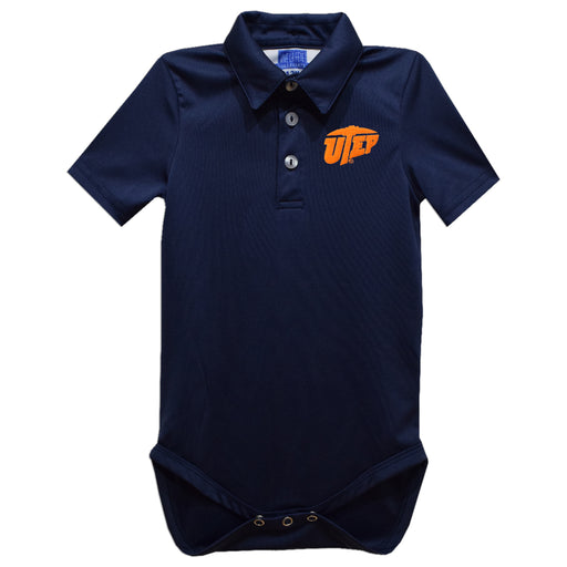 Texas at El Paso Miners Embroidered Navy Solid Knit Boys Polo Bodysuit