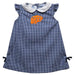 Texas at El Paso Miners Embroidered Navy Gingham A Line Dress