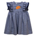 Texas at El Paso Miners Embroidered Navy Gingham Ruffle Dress