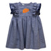 Texas at El Paso Miners Embroidered Navy Gingham Girls Ruffle Dress