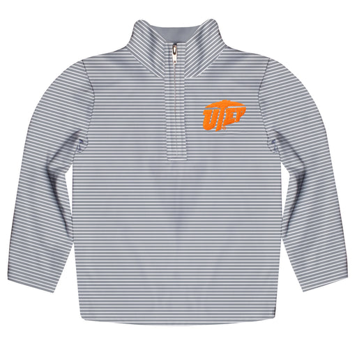Texas at El Paso Miners Embroidered Gray Stripes Quarter Zip Pullover