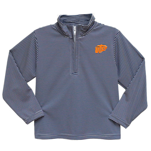 Texas at El Paso Miners Embroidered Navy Stripes Quarter Zip Pullover